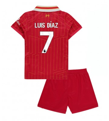 Liverpool Luis Diaz #7 Primera Equipación Niños 2024-25 Manga Corta (+ Pantalones cortos)